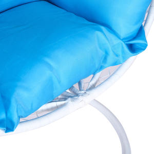 आधुनिक शैली धातु रॉकिंग रतन स्विंग चेयर के साथ आंगन के लिए बाहरी अवकाश के लिए कुशन गार्डन बेंच के साथ - Product Image 3