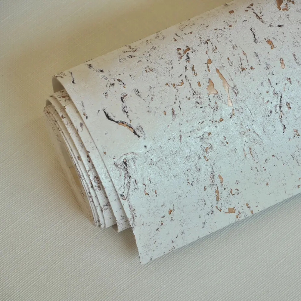 Nieuwe Kleur Wit Metallic Kurk Behang Natuurlijke Hout Wandbekleding Voor Moderne Home Design
