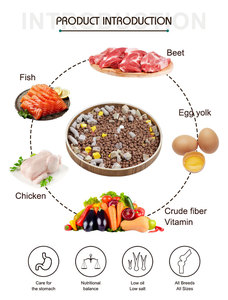 YOZA OEM/ODM Vente en gros d'aliments pour chiens séchés entiers biologiques riches en protéines, faibles en matières grasses, riches en calcium, emballage personnalisé pour chiens sensibles - Product Image 5