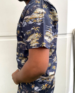 Polo en sergé de coton confortable de collection d'été pour hommes 100% popeline AOP matériau respirant tout imprimé design flanelle - Product Image 2