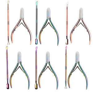 WELLFLYER CNSET-025 Professional Stainless Steel Cuticle Cutter Clipper Pedicure Manicure Tools for Fingernails and Toenails