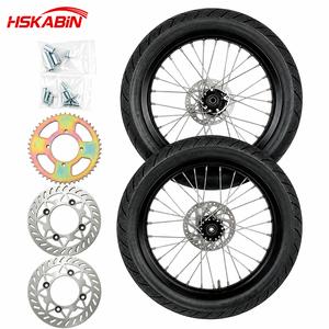 Jeu de roues Surron Light Bee neuf avec pneus de route 100/80-17 et 90/70-17 à motif de bande de roulement dispersant l'eau, type de carcasse de <span class=keywords><strong>pneu</strong></span> - Product Image 5