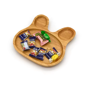 <span class=keywords><strong>Assiette</strong></span> en bambou mignonne personnalisée pour bébés <span class=keywords><strong>Assiette</strong></span> en bois écologique pour l'alimentation des enfants - Product Image 2