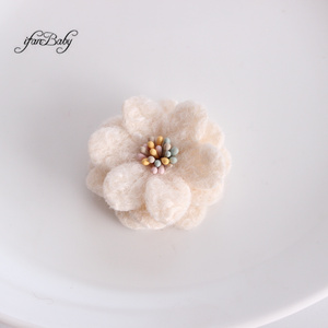 Patchs 3D DIY Coréens Daisy 5cm, Fleurs <span class=keywords><strong>en</strong></span> Tissu de Laine Douce Faites à la Main, Type Feutre, Accessoires pour Cheveux et Chapeaux - Product Image 5