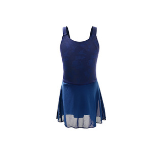 Justaucorps de ballet pour filles à bretelles larges, imprimé brodé, tenue de gymnastique, robe de danse légère en maille pour tout-petits - Product Image 1