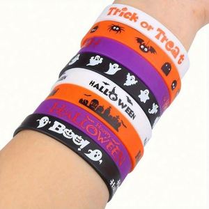 Bracelet en silicone pour fête d'Halloween, bracelet de festival, bracelet en caoutchouc, bracelet personnalisé avec logo – Offre Spéciale - Product Image 1