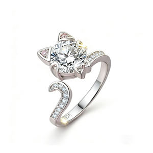 Anillo de compromiso de lujo personalizado de plata y oro macizo de 10K/14K con gema de granate, calidad VVS-VS, engaste de púas, Mono del Zodíaco Chino (12 signos) - Product Image 5