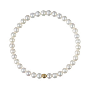 Bracelet en or 18 carats avec boucle en perle d'eau douce naturelle véritable, lumière intense, simple, luxueux, combinaison élégante, bracelets en perles, joncs - Product Image 5