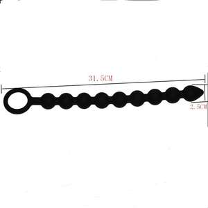 Campione gratuito nero anale Plug vibranti anale di perline glutei Plug per adulti giocattoli del sesso per gli uomini - Product Image 4