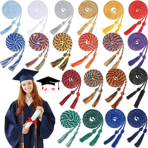 Cordones de Honor Personalizables de Alta Calidad, 100% Poliéster, Unisex, con Borlas, Accesorios para Ceremonias de Graduación Universitaria - Product Image 1
