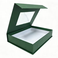 Boîte cadeau magnétique à couvercle rabattable personnalisée, emballage de dattes arabes, boîte cadeau de luxe, boîte de présentation rigide avec fenêtre