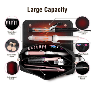 Sac de voyage pour outils capillaires résistants à la chaleur avec tapis chauffant, étui de rangement étanche pour fer à friser et <span class=keywords><strong>lisseur</strong></span> - Product Image 4