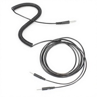 Câble d'électrode de physiothérapie à tête banane 4.0, connecteur à aiguille 2.0, cordon d'alimentation à ressort en PU ignifuge pour courant continu basse puissance