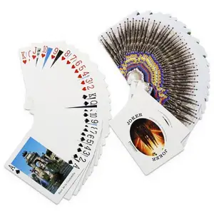 2022 Factory Offer Blue Red Poker 54pcs Per Deck Paper Playing Card For Texas Table Game