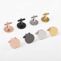 Boutons de manchette minimalistes pour hommes en acier inoxydable poli miroir, gravés au laser, vierges, cadeaux d'affaires
