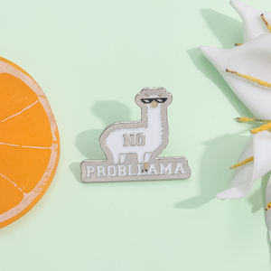 Tidak ada Drama Llama Enamel pin kustom lucu Alpaca bros kerah Lapel lencana hewan perhiasan hadiah untuk teman anak-anak grosir - Product Image 2