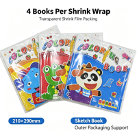Livre de coloriage personnalisé pour enfants, reliure piquée à cheval, motifs de dessins animés, livre d'activités de dessin à faible coût pour enfants, papier éducatif et d'apprentissage 8