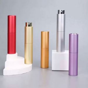 Atomizador de Perfume de Aluminio y Vidrio Multicolor de 5ml y 10ml, Recargable, con Acabado Esmerilado, 100 Unidades, Impresión Serigráfica - Product Image 1