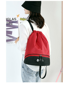 Sac à cordon unisexe grande capacité en tissu polyester avec logo personnalisable, petite taille, sangle tendance pour la natation et le basketball - Product Image 5