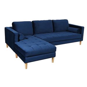 कपड़े मखमल कोने सोफे एल आकार कोच लाउंज गहरे नीले रंग का आधुनिक अनुभागीय सोफे कमरे में रहने वाले घर फर्नीचर - Product Image 2