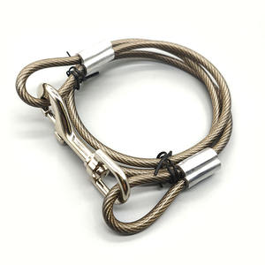 Tali anjing dapat ditarik 16 kaki untuk anak anjing anjing kecil sedang hingga 50kg dengan 80CM tali kawat hewan peliharaan baja tahan karat tali abu-abu <span class=keywords><strong>Re</strong></span>, biru oranye - Product Image 4