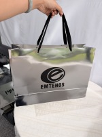 Biodegradable Recyclable White Paperboard Boxes Hand-Held Drawstring Paper Bags Jewelry Gifts Clothing Shopping Food Custom Logo