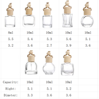 Diffuseur de parfum liquide suspendu pour voiture avec bouchon en bois, flacon de parfum en verre suspendu