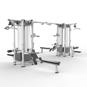 Équipement de musculation commercial de haute qualité, robuste, Jungle 8 stations, unisexe, tout-en-un, crossover à câbles multifonction, poids libres - Product Image 1