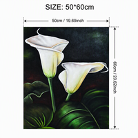 Art mural sur toile à thème de lys blanc simple, fleurs réalistes, peinture à l'huile moderne de lys