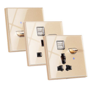 Saklar Lampu Dinding Kaca Tempered LangYeao Elektrikal 1/2/<span class=keywords><strong>3</strong></span>/4 Gang/1/2 Jalur Panel Tombol Dengan Indikator LED Saklar Toggle Tipe 86 - Product Image 4