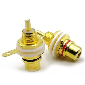Conector <span class=keywords><strong>hembra</strong></span> único <span class=keywords><strong>para</strong></span> <span class=keywords><strong>chasis</strong></span> <span class=keywords><strong>Rca</strong></span> de montaje en Panel chapado en oro de alta calidad - Product Image 1
