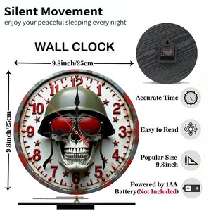 Round Wooden <b>Wall</b> <b>Clock</b> 25x25Cm Rustic Farmhouse <b>Silent</b> Non Ticking Country Living Room Decor - Product Image 6