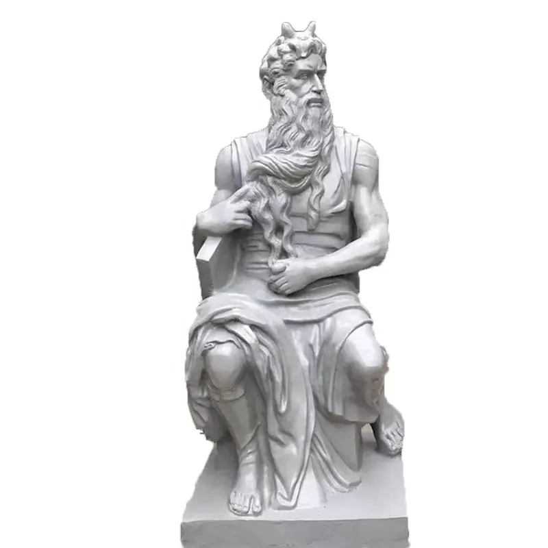 Famous life size religious metal european antique sculpture Art teaching AIDS Life Size FRP Statue Moses Sculpture