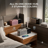 Diffuseur d'arômes intelligent multifonctionnel et élégant avec haut-parleur et chargeur sans fil rapide 15W pour la maison et le bureau