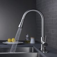 Robinet de cuisine à tirette certifié NSF & CUPC avec tête de pulvérisation magnétique auto-amarrante