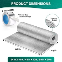 Rouleau d'isolation de fenêtre réfléchissant à double face en aluminium et mousse de polyéthylène 59x99, bloqueur de chaleur |   Plié pour l'expédition