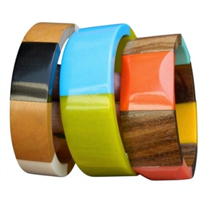New Best High Quality Colorful Resin Wood <b>Bangle</b> Bracelets Stylish Design Handmade Round Shape Multicolor Design Craft Jewelry - Product Image 1