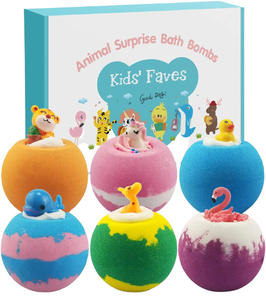 Bombe de bain moussante ronde artisanale végane et biologique pour enfants, avec jouet surprise à l'intérieur, OEM/ODM - Product Image 1