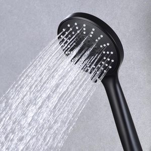 Ensemble de pommeau de douche à main haute pression noir mat avec tuyau de 1,5 m et support sans perçage - Product Image 2