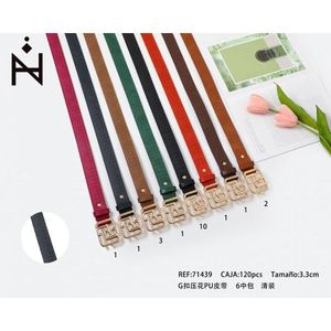 Cintura Xtreme G-Buckle in PU Goffrato 3,3 cm con Fibbia in Lega, Cintura Casual da Donna alla Moda - Product Image 2