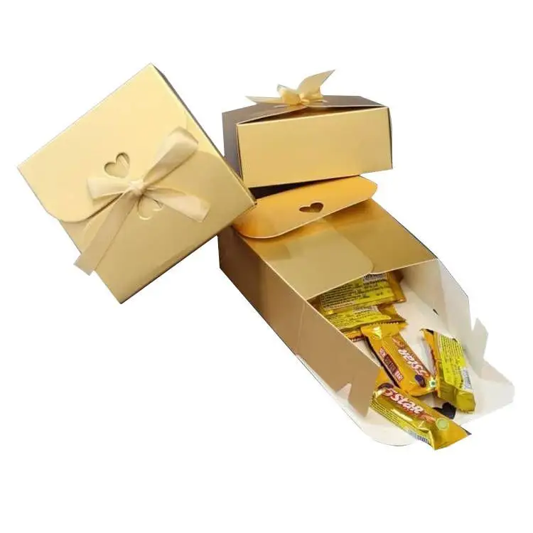 Scatola di immagazzinaggio pieghevole decorativa su misura per regalo di ritorno, compleanno, scatole regalo con nastro, perfetto per il confezionamento di cioccolato, Dr
