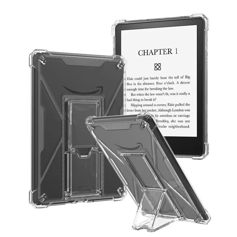 For Kindle Paperwhite 5 Clear Crystal Transparent Case Cover Shell With Stand
