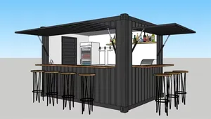10ft Mini Pop-up cửa hàng container quán cà phê quán bar nhà hàng thức ăn nhanh cửa hàng tiện lợi kiosk gian hàng - Product Image 5