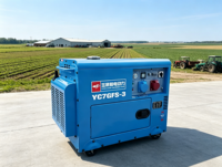 Générateur électrique diesel silencieux 6,5 kW, portable, 7,5 kW max, démarrage électrique, AVR, réservoir 25 L, 230 V, 400 V, 50 Hz, 1800 tr/min