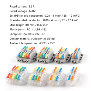 ขั้วต่อสายไฟแบบกล่องอเนกประสงค์ ขั้วต่อสายไฟแบบเสียบ 2/<span class=keywords><strong>3</strong></span>/4/5 ขา ขนาดกะทัดรัด แบบยึดด้วยสกรู M3 แบบเสียบเข้า - Product Image 2