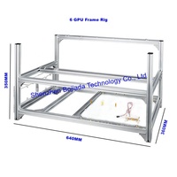 Cadre de rig pour GPU 6 8 12 14 16 18 19 20, en aluminium, empilable, carte graphique ouverte, boîtier de rig informatique