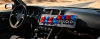 Panneau de commande d'allumage de course 8 gangs en fibre de carbone avec couvercle rouge et bleu, interrupteur à bascule et indicateur LED 12V pour voiture de course