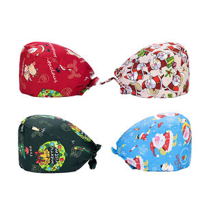 Cappello da Lavoro Regolabile con Fascia Elastica e Laccetti Posteriori, Berretto Chirurgico Natalizio alla Moda per Ospedale - Product Image 1