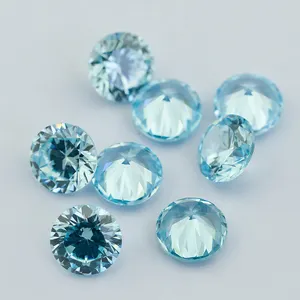 Round Cubic Zirconia AAA CZ Stones Aquamarine Gem Prices Light Aquamarine Gemstone For Jewelry