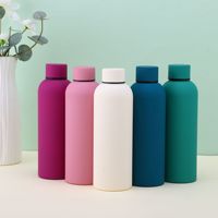 Produits de gros colorés pour l'extérieur en acier inoxydable bouteille à petite ouverture tasse maigre droite réutilisable à double paroi article cadeau
